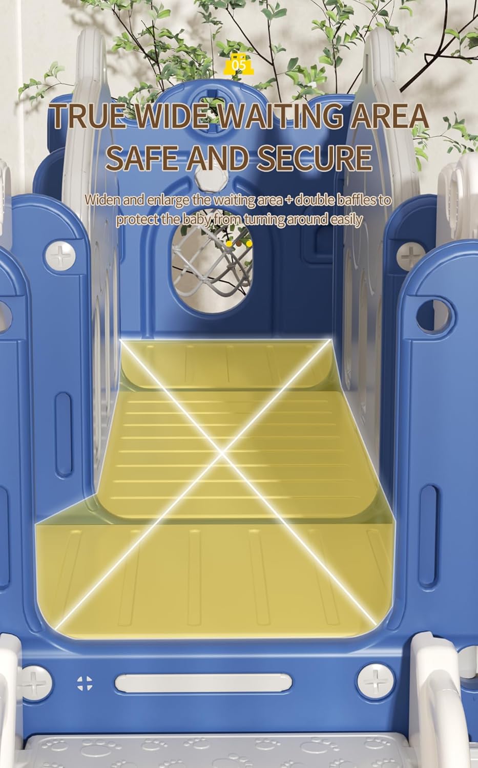 Veitoalioy Children's Slide Outdoor, Garden Slide Outdoor and Indoor, Suitable for Babies Aged 1-4 to Play, Safe and Reliable Sliding Swing Combination (Aisle Grey White)