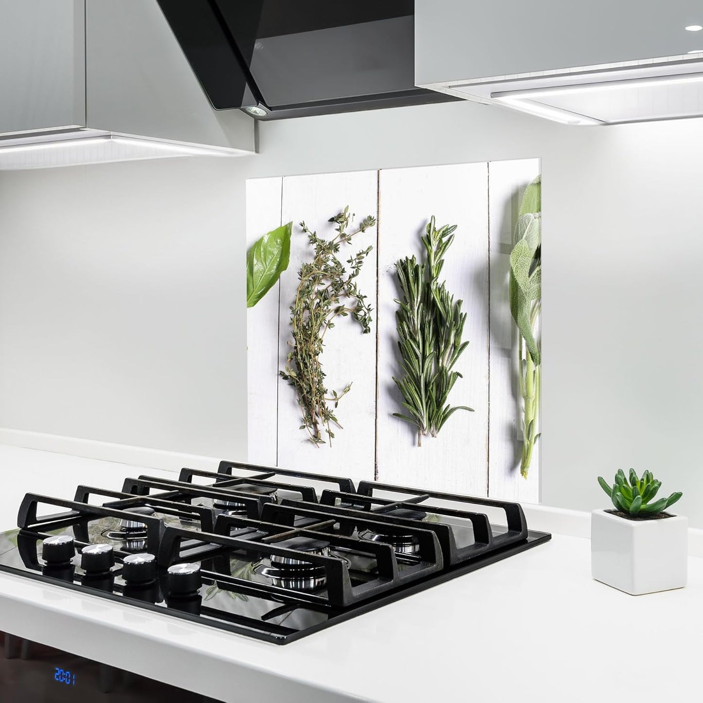 ARTHUB® Küchenrückwand aus Glas 50x70 cm, 5mm ESG | Spritzschutz, Glasplatte, Herdspritzschutz, Wandschutz für Herd, Hartglas, Lebensmittel, Gewürze, Heart Spice Powders