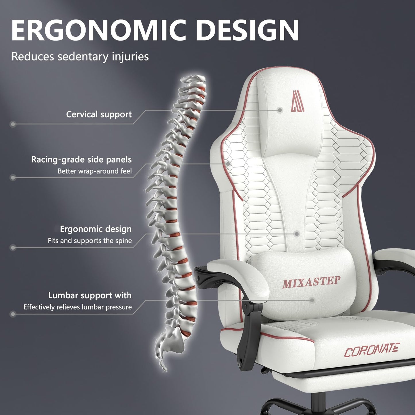NSMAZXO Gaming Stuhl Ergonomisch mit Verstellbarer Rückenlehne & 360° Drehfunktion - Bürostuhl für Erwachsene/Jugendliche 150KG,PC-Stuhl Stoff in Grün für Homeoffice/Gaming