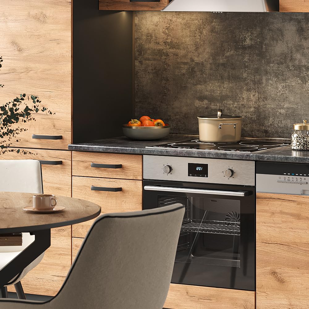 Vicco Küchenzeile Optima, Weiß Hochglanz/Weiß, 270 cm ohne Arbeitsplatte