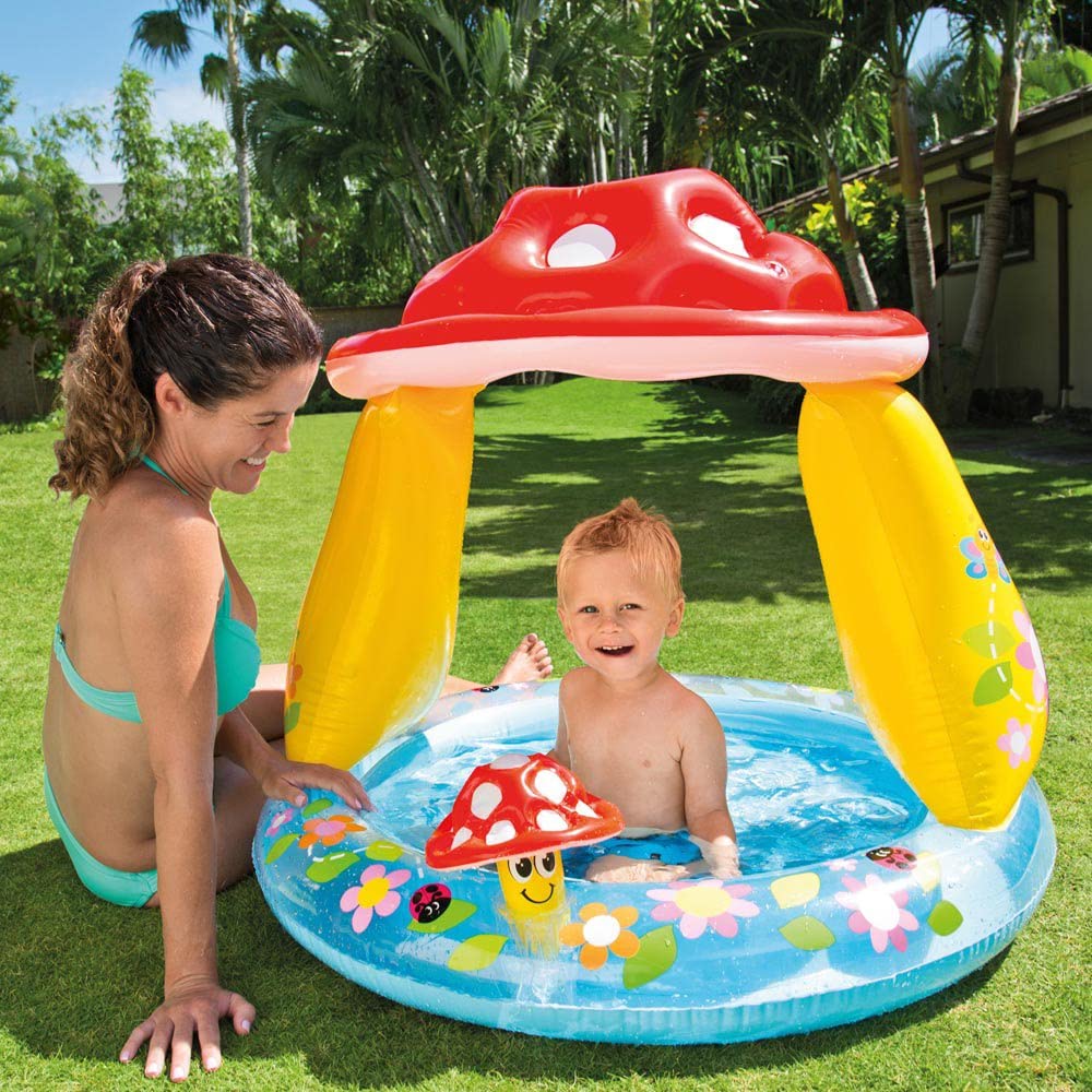 Vedes Großhandel GmbH 77703390 Baby Pool, Mushroom, Diameter 102 x 89 cm, Colourful, Single, Colourful