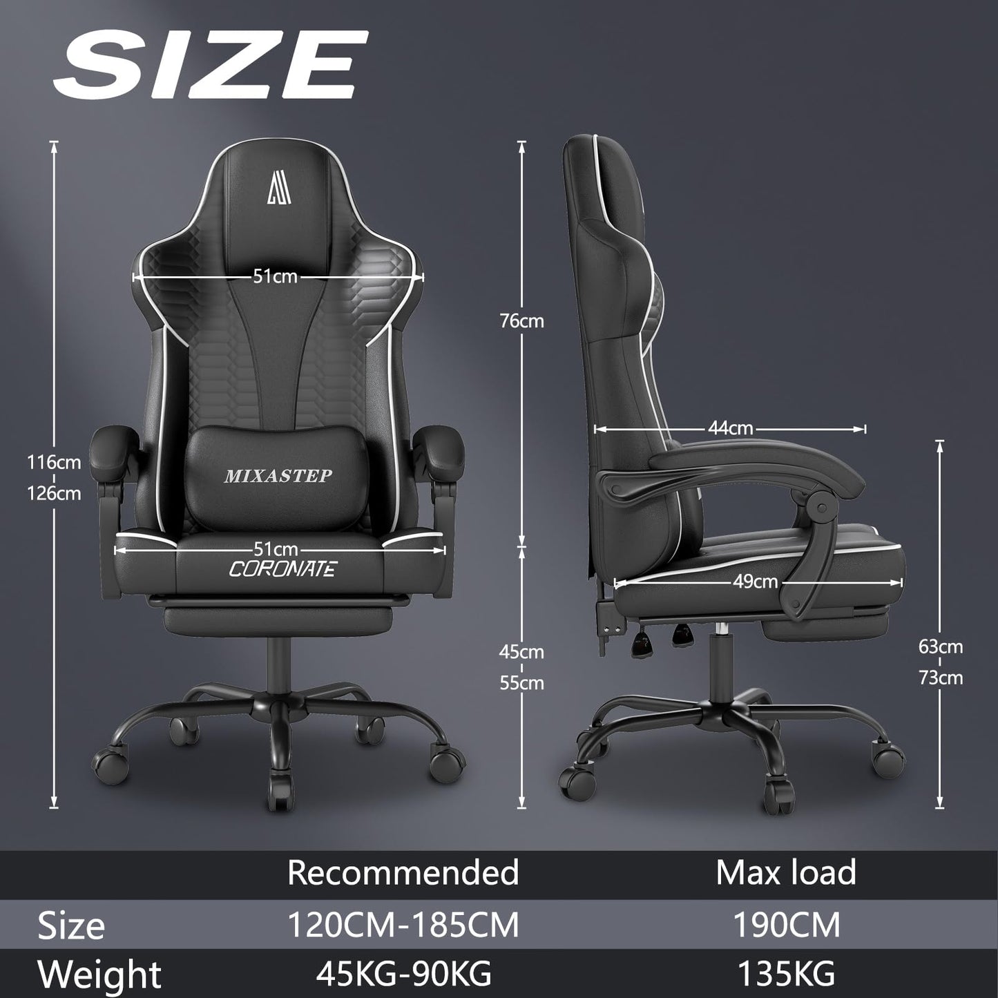 NSMAZXO Gaming Stuhl Ergonomisch mit Verstellbarer Rückenlehne & 360° Drehfunktion - Bürostuhl für Erwachsene/Jugendliche 150KG,PC-Stuhl Stoff in Grün für Homeoffice/Gaming