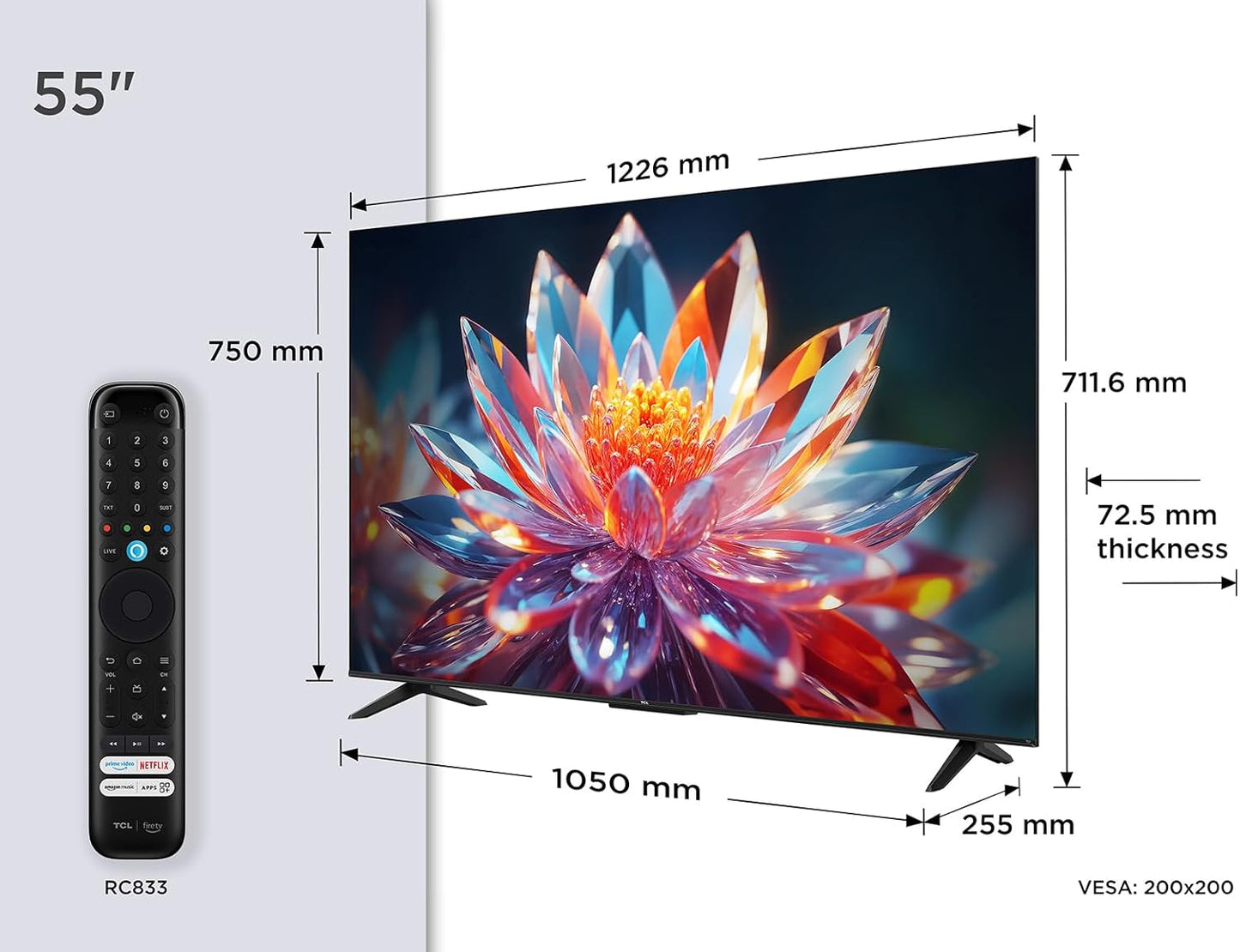 TCL 50PF650 50-Zoll 4K Ultra HD, HDR TV, Smart LED Fire TV (Dolby Vision, Dolby Atmos, DTS, HDR 10, Alexa integriert, Airplay2, Miracast)