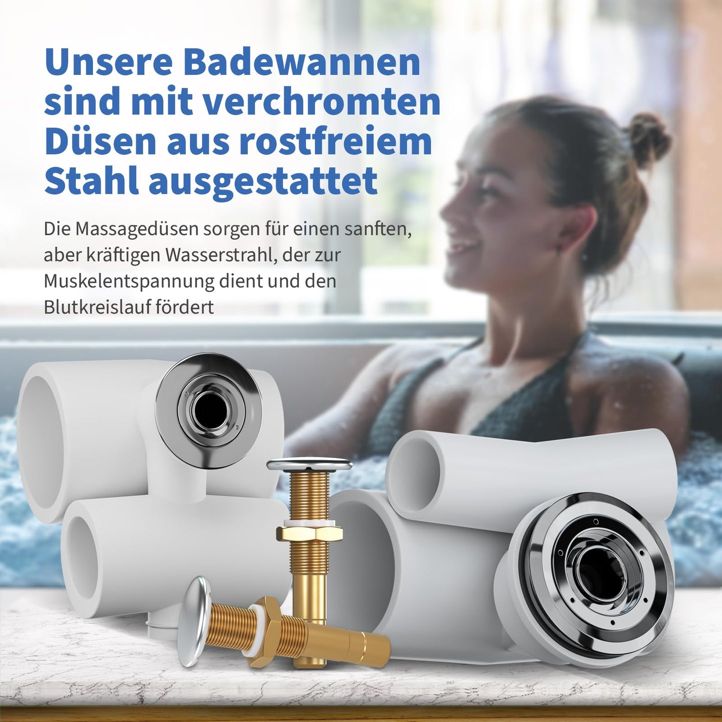AQUADE Whirlpool Badewanne - Eckbadewanne 140x140 cm - Unikales Whirlpool-Erlebnis nach Ihren Wünschen - Wählen Sie Ihre perfekte Wanne oder Whіrlpоol -Ihre individuelle Wahl für Wellness zu Hause