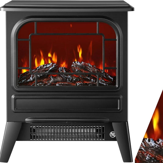 Electric Fireplace with Fan Heater, 1950 W, Electric Fireplace, Electric Heater, LED Fireplace Effect, Fireplace, Flame Effect, Heater, Oven, Quiet Adjustable, Black