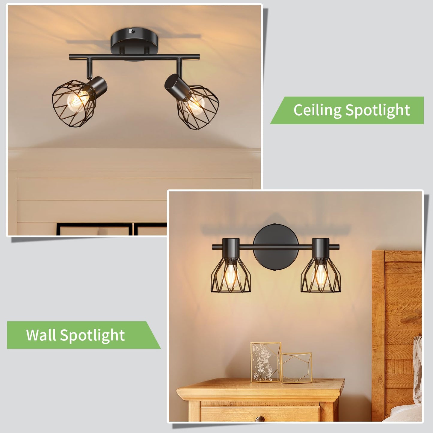 Kimjo Led Deckenstrahler 6 Flammig - Deckenleuchte Strahler E14 Schwenkbar - Deckenlampe Schwarz 6 Flammig Lampe Wohnzimmer - Deckenlampe LED Deckenleuchte Küche Deckenspot Ohne Leuchtmittel