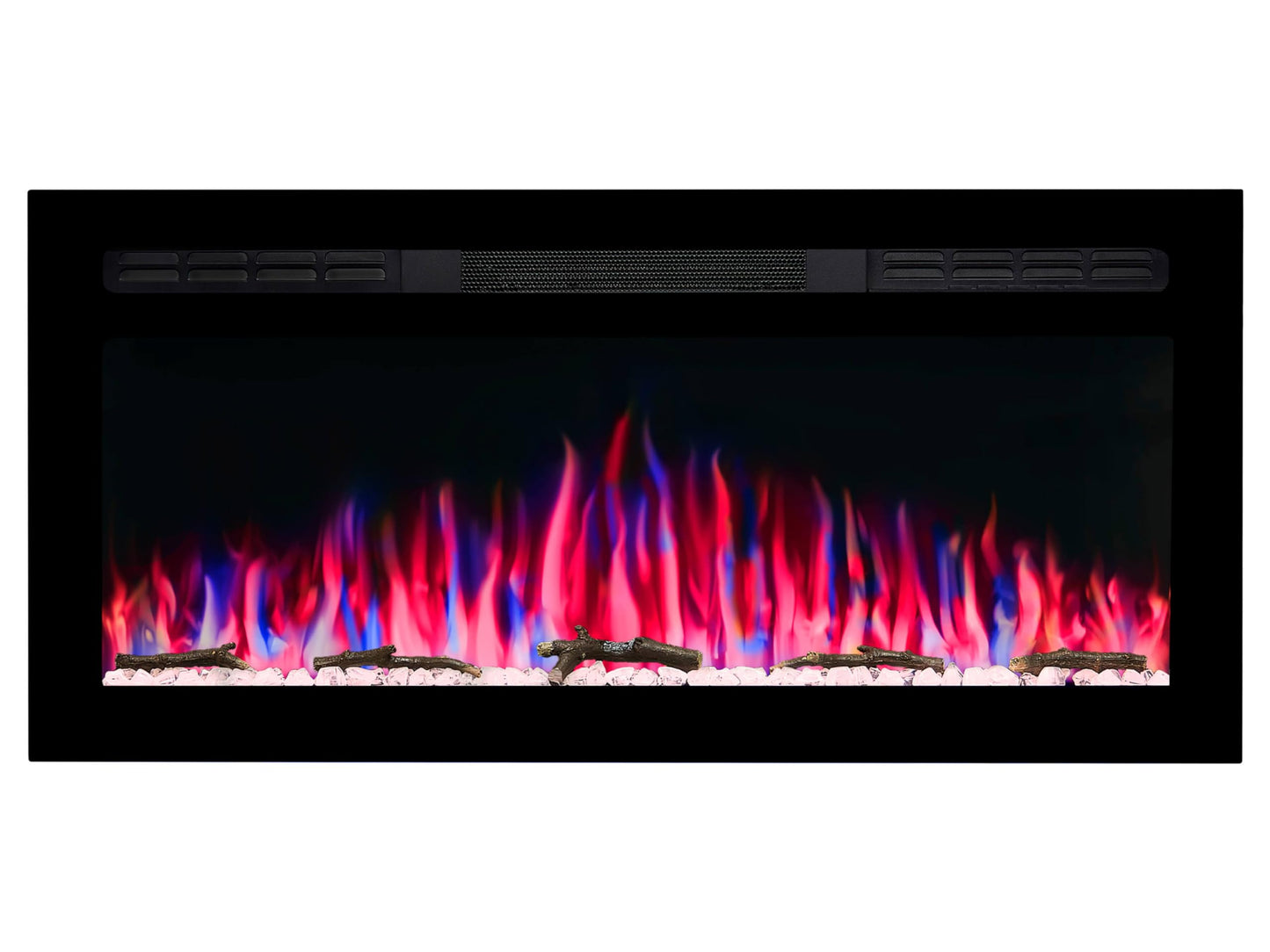 ArtiFlame Elektrokamin AF27WR Multicolor, Elektrischer Einbaukamin mit Heizung 900/1800 W, realistischer 3D-Flammeneffekt, LED-Beleuchtung, Fernbedienung, Timer, Thermostat, Knistereffekt, Schwarz
