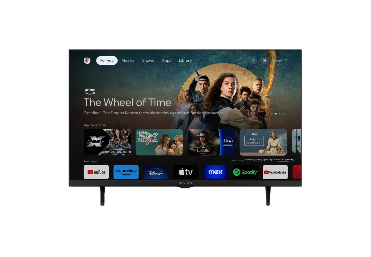 Grundig 40 VOE 64 TV 40 Inch (100 cm) LED TV, Google TV, Full HD, Dolby Digital, Magic Fidelity, Chromecast Built-in, Bluetooth, Smart TV, Voice Control, Black