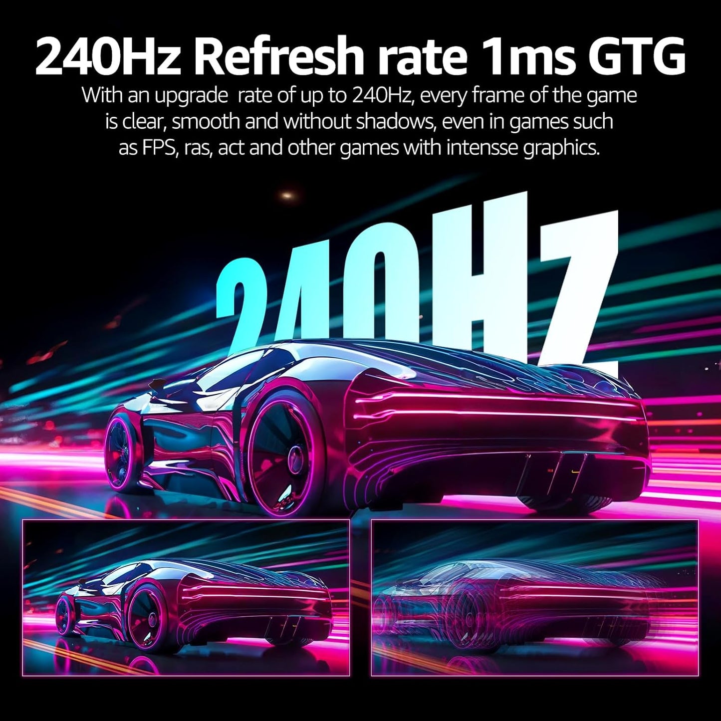 Gawfolk 32 Zoll Curved Gaming Monitor 180HZ / 165Hz / 144hz PC Bildschirm Full HD 1080P, Rahmenloses 1800R Gebogenes Computerbildschirm mit FreeSync und Eye Care Technologie, unterstützt VESA