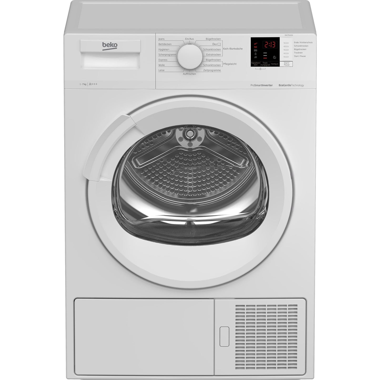 Beko DHC946GX Tumble Dryer with Heat Pump Technology, Stainless Steel Drum, 9 kg, A++, Hygienic Drying & Hygiene Refresh, White