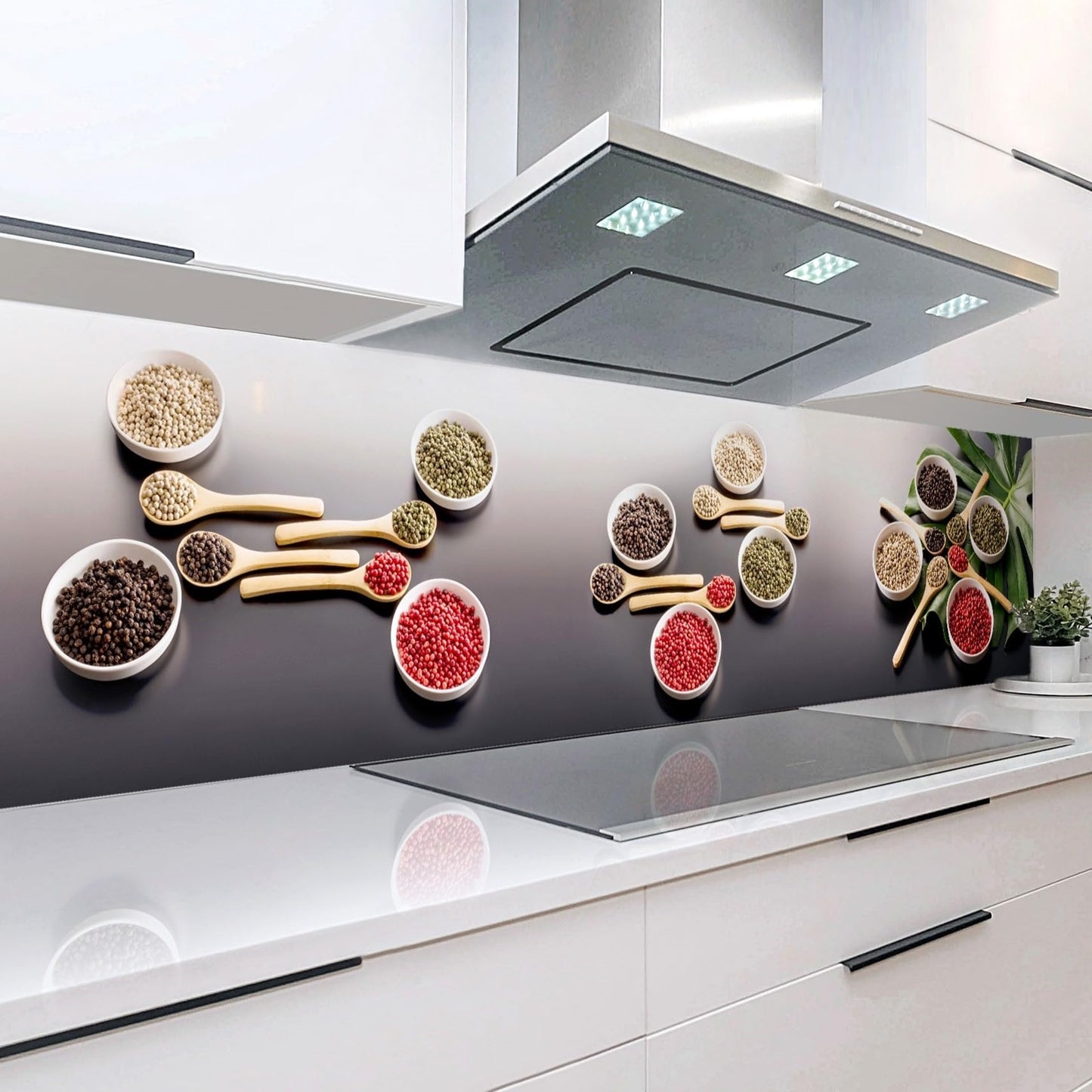 Rodnik Kitchen Splashback, Robust ABS Plastic Monolith Panel in Deluxe Quality, Direct Print, Choice of Motifs (Ice Cubes and Cherries)