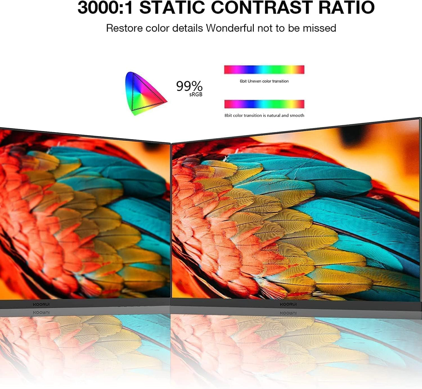 KOORUI Gaming Monitor 24 Inches, 200Hz PC Screen FHD 1920 x 1080 Fast IPS HDR400, Adaptive Sync 1ms, HDMI 2.0 & DP 1.4, VESA 75 x 75 mm-G2411P