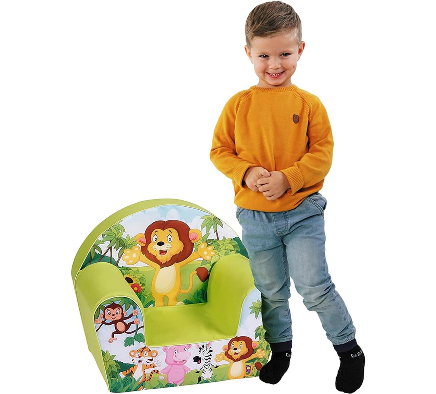 Delsit Kinder Sessel mit Schaumstofffüllung - Kindersessel Mädchen und Jungen Babysessel mit Abnehmbarem Bezug - Sessel für Kinder - Kindermöbel - 9 Monate bis 4 Jahre - DT8-17123