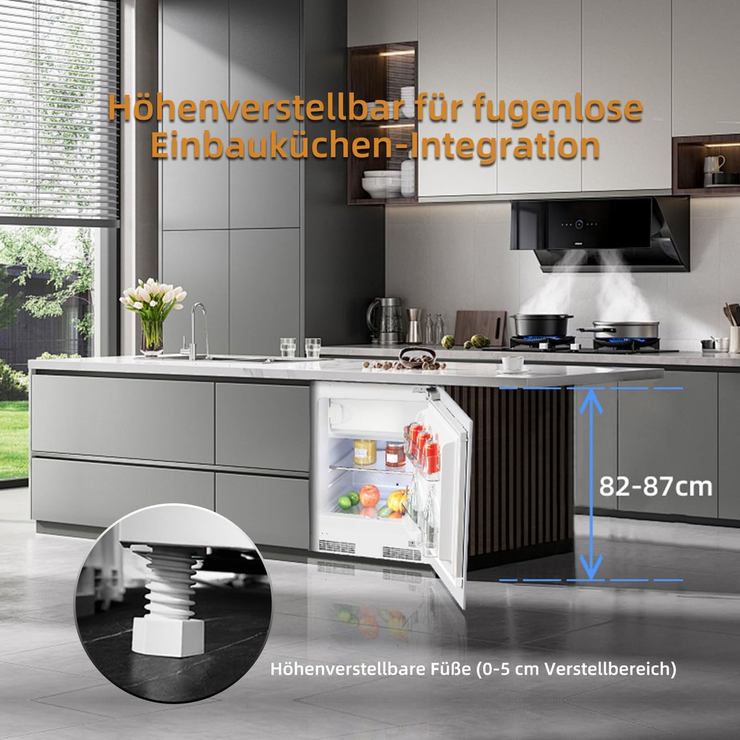 magictec Einbaukühlschrank mit Gefrierfach | 177 cm | 248L (186L/62L) | No Frost | Kühl-Gefrierkombination mit austauschbaren Türscharnieren | Inverterkompressor | Schnellkühlung | Geräuscharm