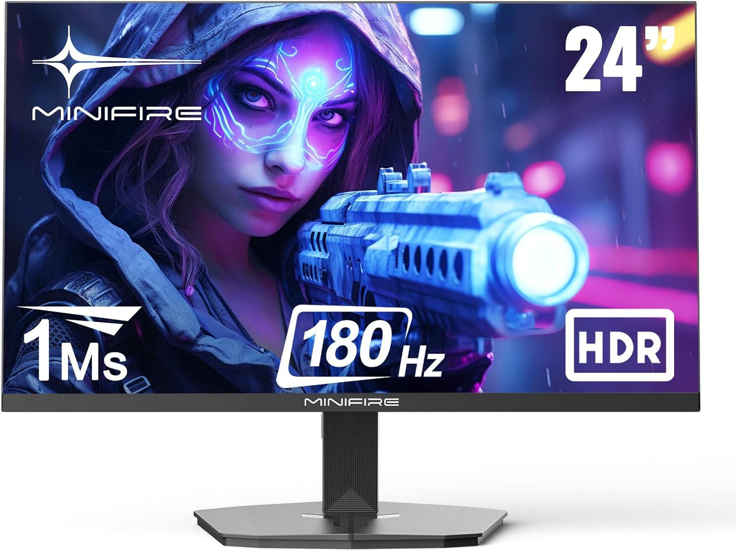 Minifire 24 Zoll Monitor, 100Hz, Full HD(1980x1080p),5ms(OD), Adaptive-Sync, sRGB110%, Eye-Care,VESA, PC Bildschirm mit HDMI USB-C Ports - MF24X3AL
