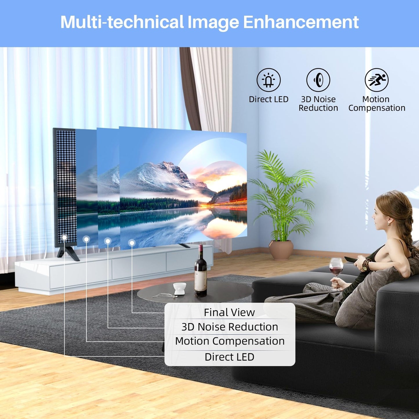 TuTu Smart TV 25 Zoll (64 cm) Full HD VIDAA Fernseher mit WLAN Triple Tuner (DVB-T/T2, DVB-C, DVB-S/S2) APP Store HDMI USB (TUV25FQ1B, 2024)