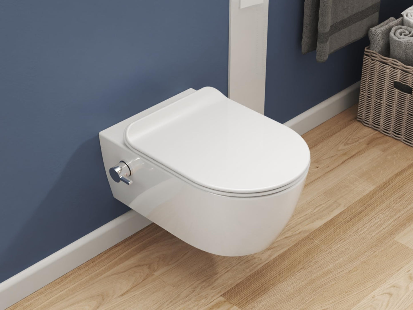 SSWW Taharet Toilet Includes Fitting and Removable Soft-Close Seat, Shower Toilet, Hanging Toilet, Toilet with Bidet Function, Hygienic, Shattaf, Different Versions