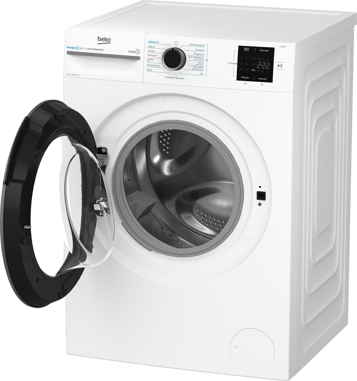Beko BM3WFU3741R Waschvollautomat, Waschmaschine, 7 kg, EnergySpin, Schleuderwahl 1400 U/min, SteamCure Dampffunktion, allergikergeeignet, AquaWave Schontrommel, Weiß