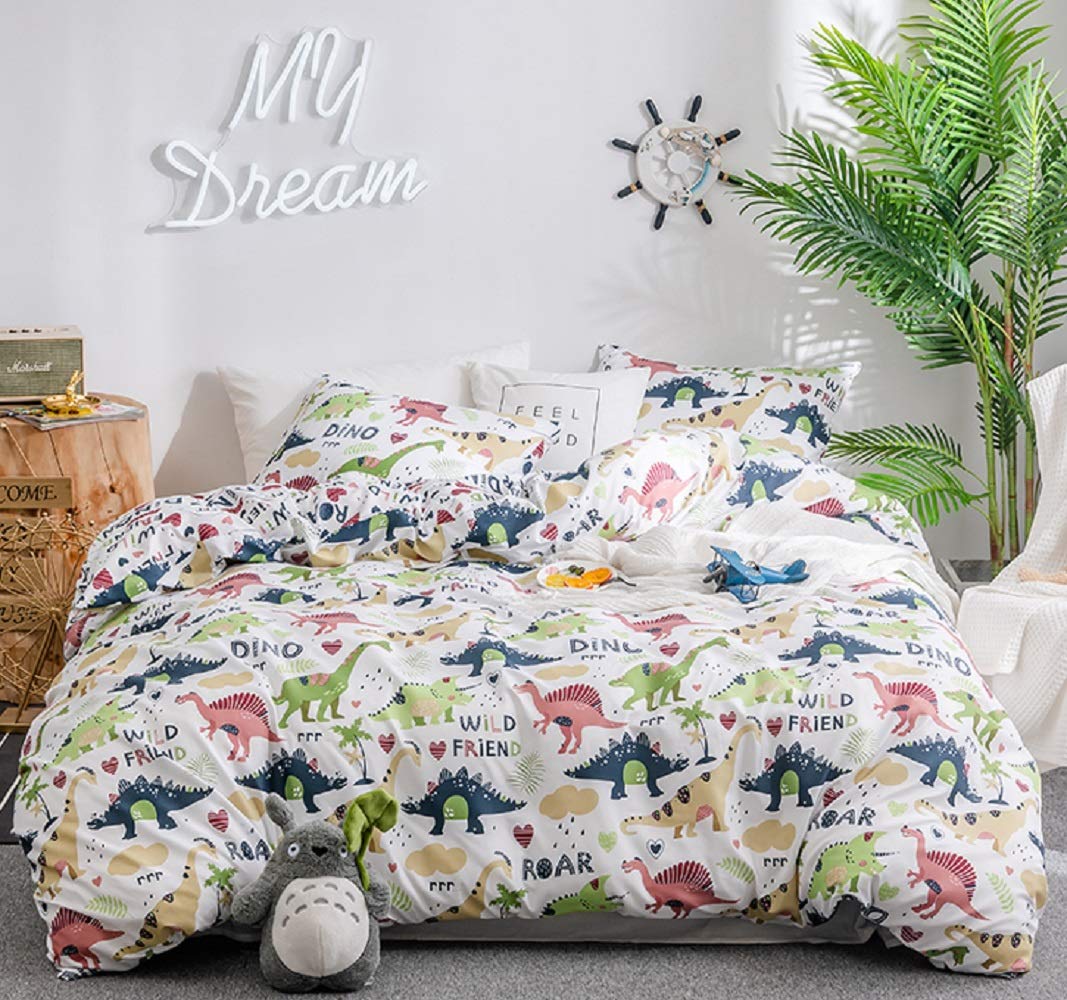 GETIYA Cartoon Hearts Bed Linen, 135 x 200 cm, Girls'/Women’s/Children’s Bed Linen, Pink Hearts Pattern, Duvet Cover, Microfibre, Duvet Cover, Light Pink, with Zip and Pillowcase, 80 x 80 cm