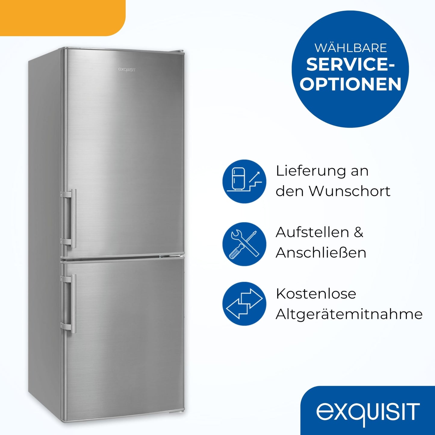 Exquisit Kühl-Gefrierkombination, 143 cm Höhe, Kühlschrank mit Gefrierfach, 4-Sterne-Gefrieren, 173 Liter, Alarm-Funktion, Kühl Gefrierkombination freistehend, KGC5233-60-HE-040D weiss