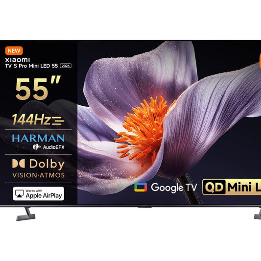 XIAOMI TV S Pro Mini LED 55, Smart TV, 4K QLED 144Hz Google TV, Dolby Vision, Dolby Atmos, HDR 10+, DTS-X, Harman AudioEFX, Triple Tuner, DVB-T2, Prime Video, Google Assistant, Airplay 2