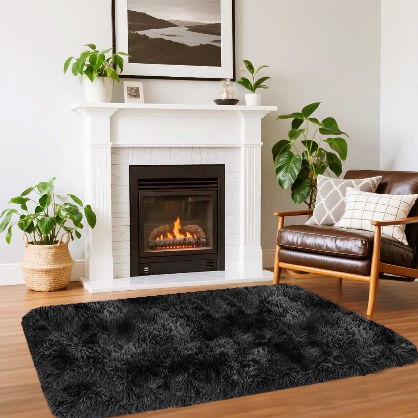 High Pile Living Room Rug, 140 x 200 cm, Cream Fuzzy Shaggy Fluffy Rug for Bedroom Rugs, Modern Plush Living Room Rug, Bed Rug, High-Pile Carpet, Non-Slip for Children's Room