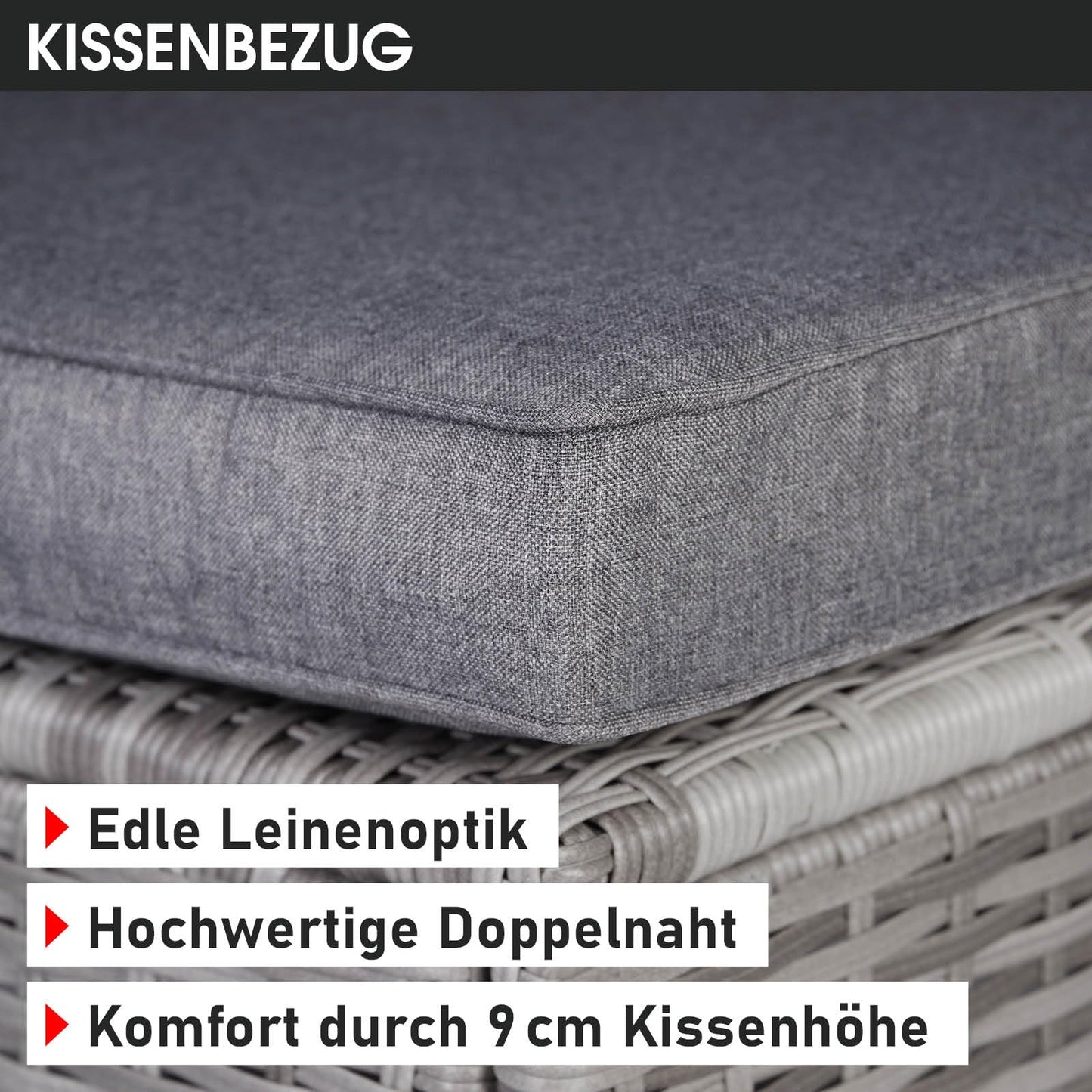 BRAST® Gartenmöbel Lounge Set XXL | 8-12 Personen viele Modelle & Farben | inkl. extra Dicke Kissen | TÜV geprüft | Outdoor Loungemöbel Sitzgruppe Essgruppe Garnitur | Dreams Grau