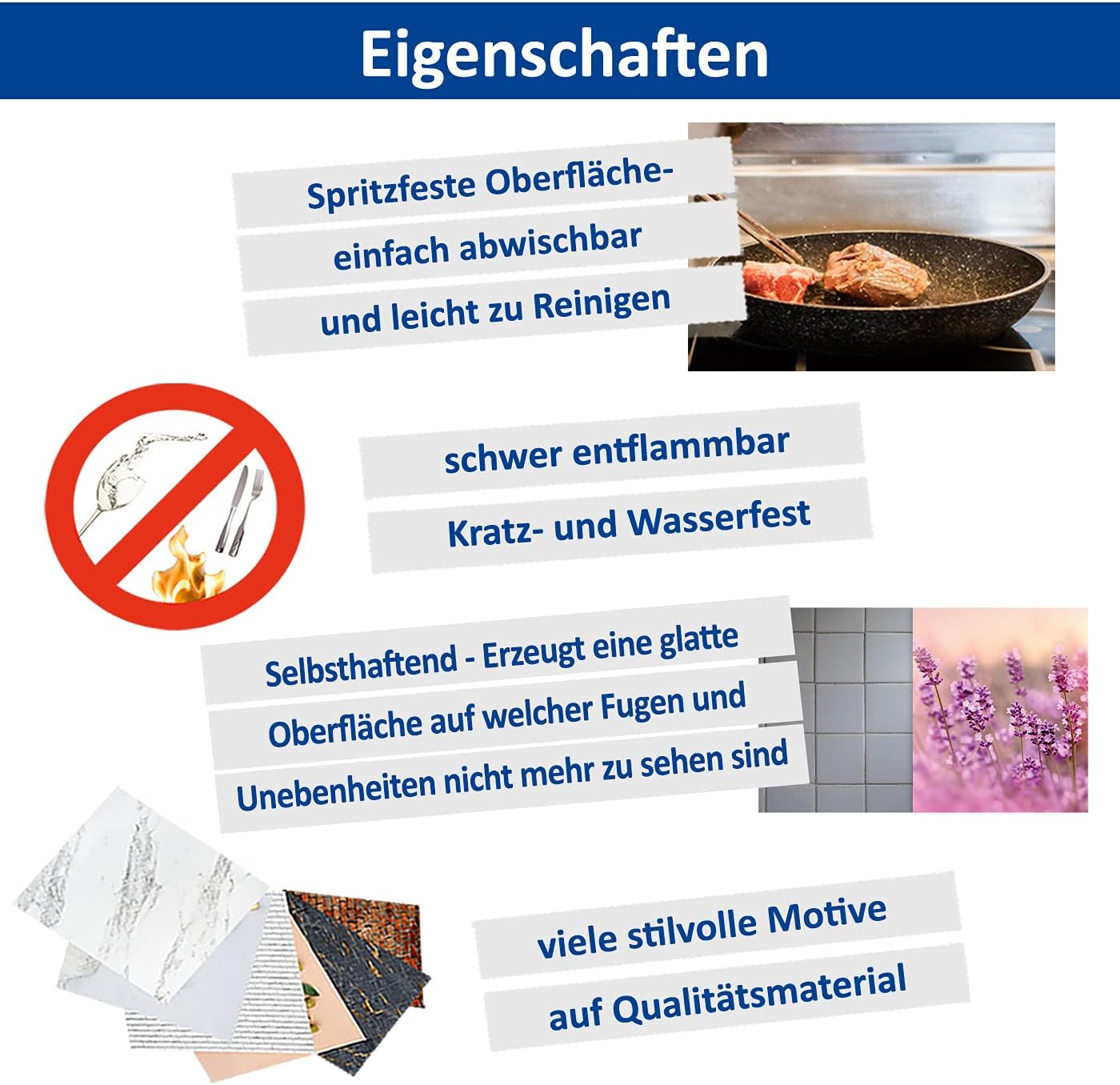 MyMaxxi - Selbstklebende Küchenrückwand Folie ohne Bohren - Motiv Marmor beige 60cm hoch - Klebefolie Wandbild Küche - Wand-Deko - Stein Mauer 60 x 60cm