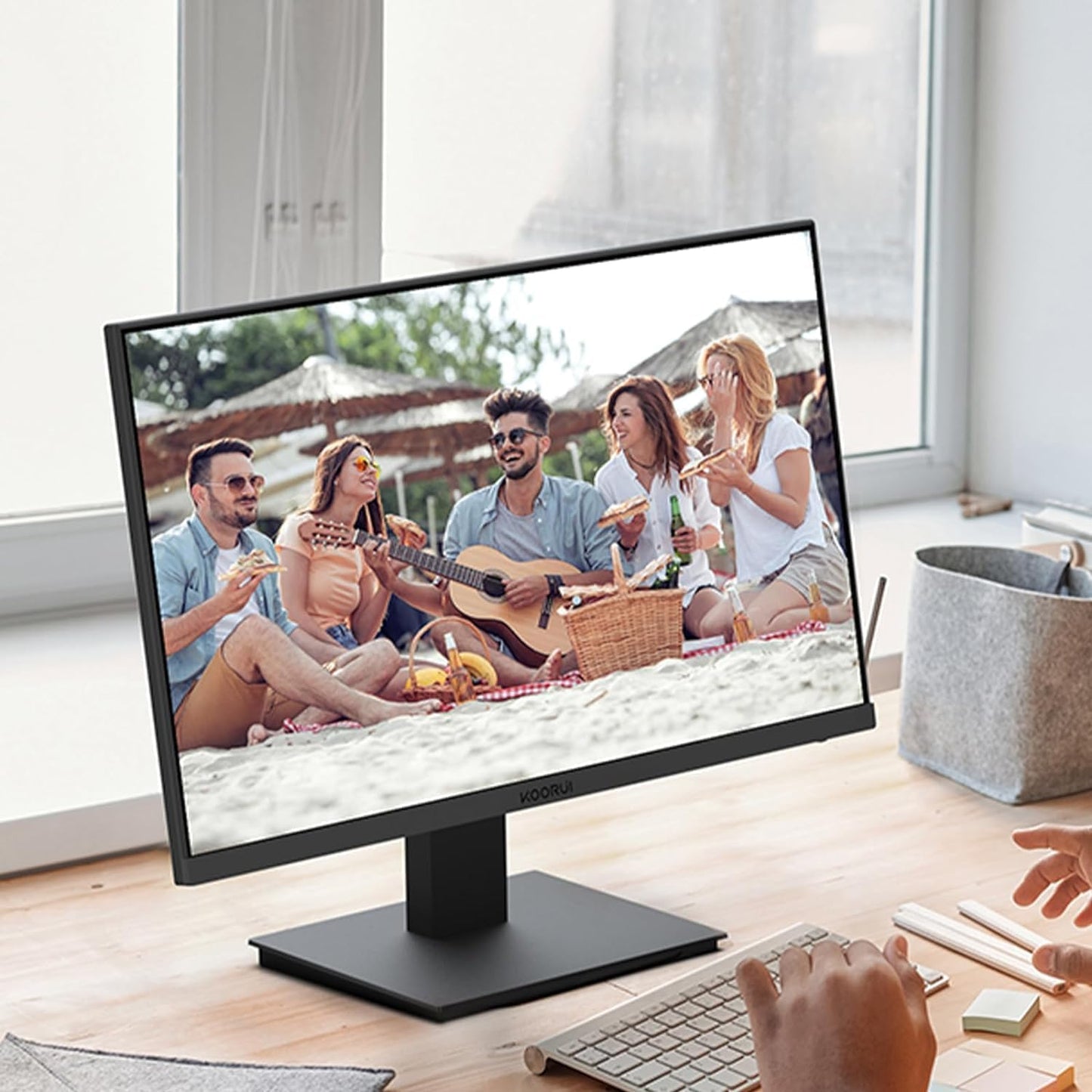KOORUI Gaming Monitor 27 Zoll, Full HD Rahmenlos Bildschirm 165Hz Adaptive Sync (1ms, VA-Panel, Eye-Care, 1920 x 1080, 2xHDMI 2.0, & DisplayPort 1.4, VESA 75x75mm, DCI-P3 90%)