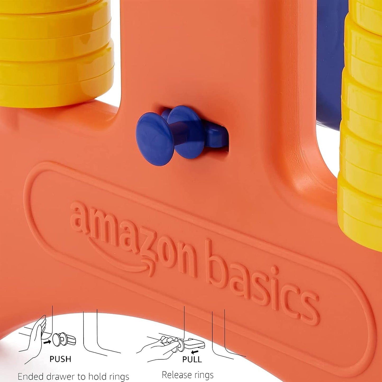 Amazon Basics 4-gewinnt-Spiel, Junior-Riesen-Edition, BPA-frei, für Kinder und Erwachsene, mit Tragetasche, tolles Geschenk, blau, gelb, rot, grün, Groß