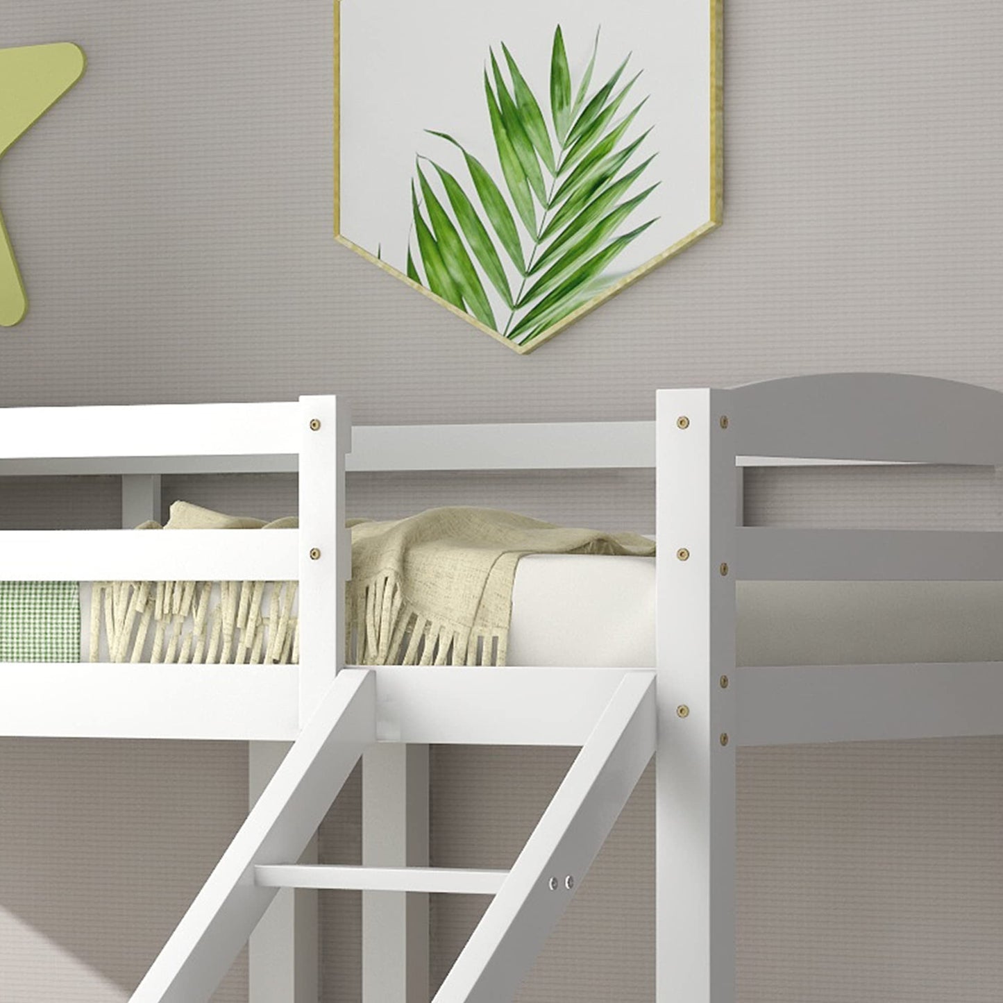 Merax Hausbett 90x200 cm mit 2 Schubladen, für 2 Kinder Doppelbett, Vielseitiges Holz Baumhausbett für Mädchen & Jungen, Stabil Spielbett Gitterbett mit Rausfallschutz und Lattenrost, Weiß