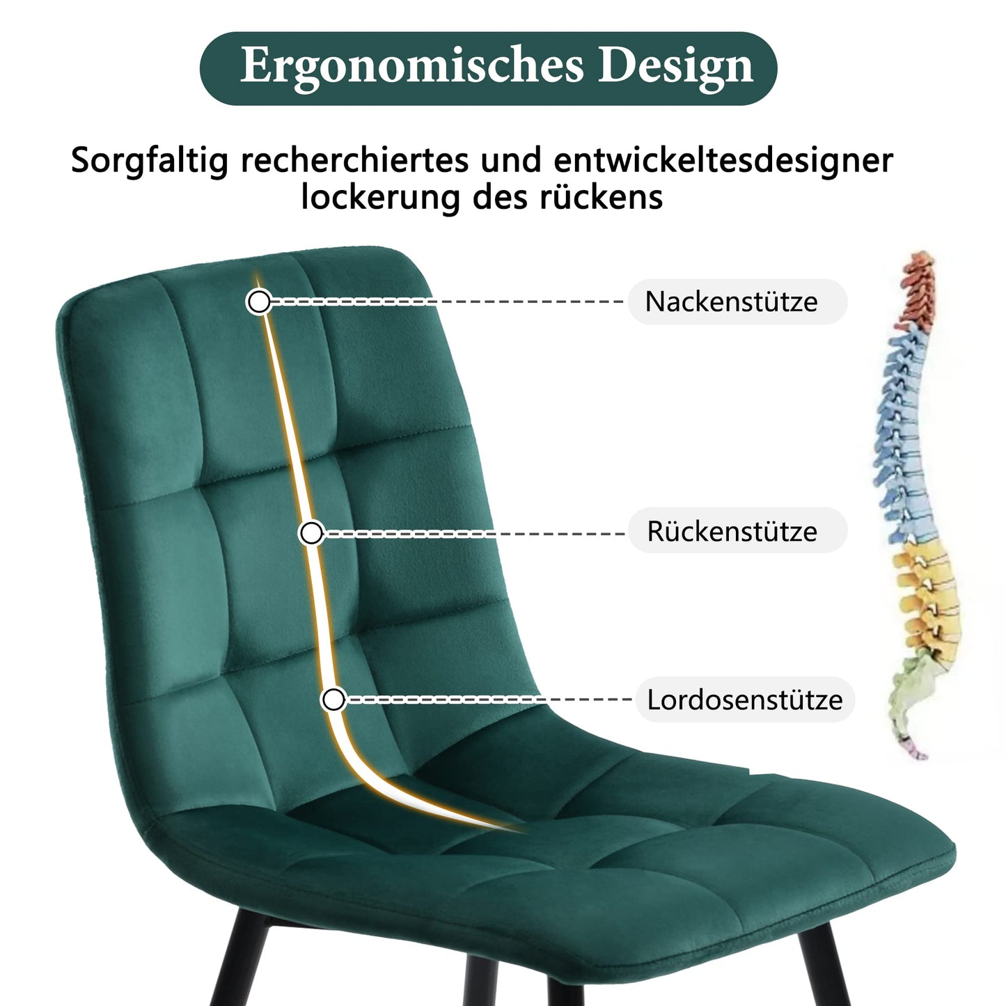 Gegtuon Esstisch mit 4 Stühlen für 4 Personen 140x80 cm, 5 teilig Tisch Rechteckig für Küche, Modern Küchentisch mit Schwarz Tischbeine, Essgruppe für Esszimmer Wohnzimmer, Leinen, Dunkelgrau