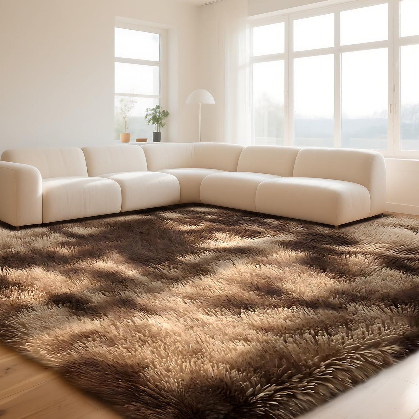 ZRSDIXKI Living Room Rugs 160 x 230 cm, Extra Large Shaggy Soft Rug, Fluffy Area Carpet, Modern Tie-dye Carpet, Washable Rugs for Home Decor, Bedroom, Dorm, Kids Room Lounge Office, Dark Grey