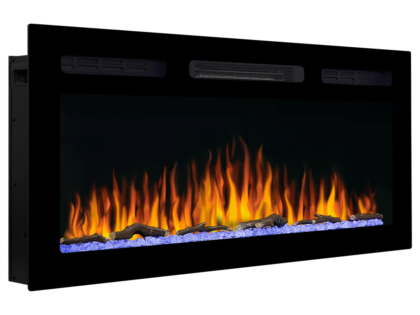 ArtiFlame Elektrokamin AF27WR Multicolor, Elektrischer Einbaukamin mit Heizung 900/1800 W, realistischer 3D-Flammeneffekt, LED-Beleuchtung, Fernbedienung, Timer, Thermostat, Knistereffekt, Schwarz