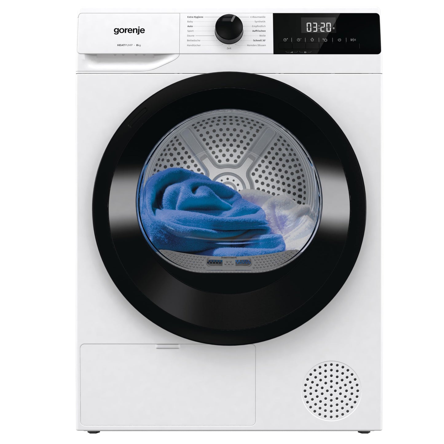 Gorenje DPNE82/GN Trockner/Kondensation mit Wärmepumpe / 8kg / 16 Programme/WIFI/Made in Europe/WaveActive Trommel/TwinAir/Feuchtesensor/Naturedry/LED Display/EEK: A++