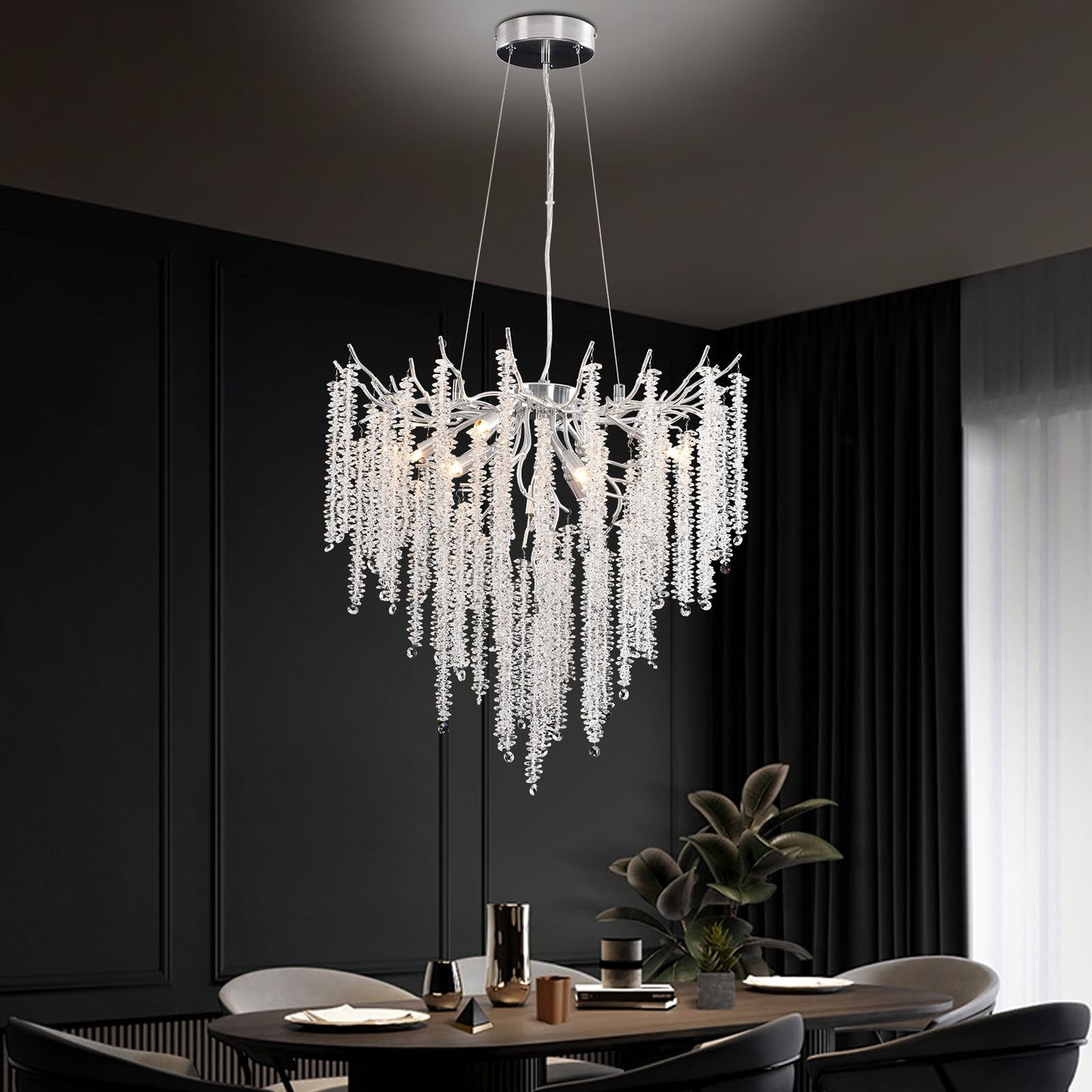 AHXIAOZN Modern Kronleuchter Kristall Leuchte,Luxus Kristall Pendelleuchte,Dimmbar Rund Kristall Hängeleuchte,für Esszimmer, Küche, Wohnzimmer, Schlafzimmer, Flur, Café,Bar(Gold,60cm)