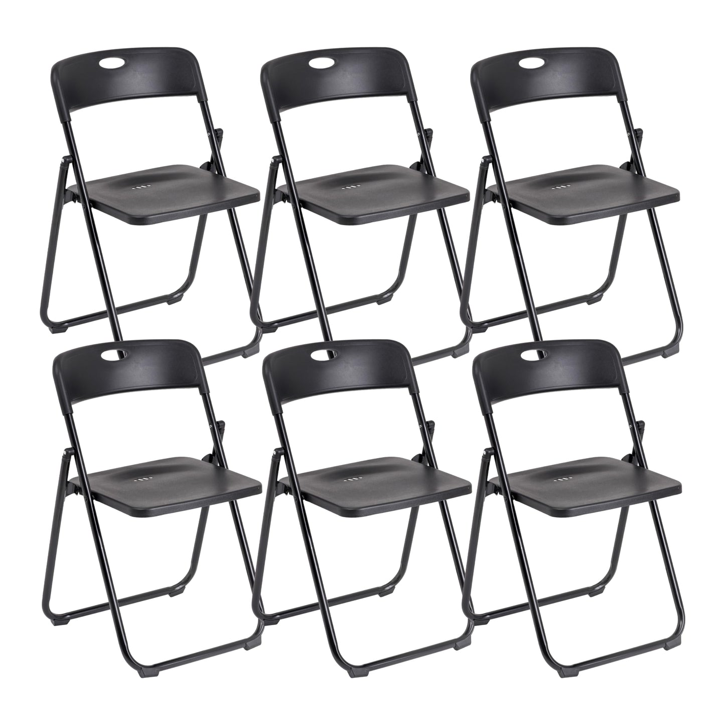 Baroni Home Klappstuhl mit PVC- und Stahlgestell, platzsparender zusammenklappbarer Sitz mit Füßen und Griff, Outdoor-Stuhl, Küche, Wohnzimmer, Reisen, 74x43x49 cm, 8 Stücke, Weiß