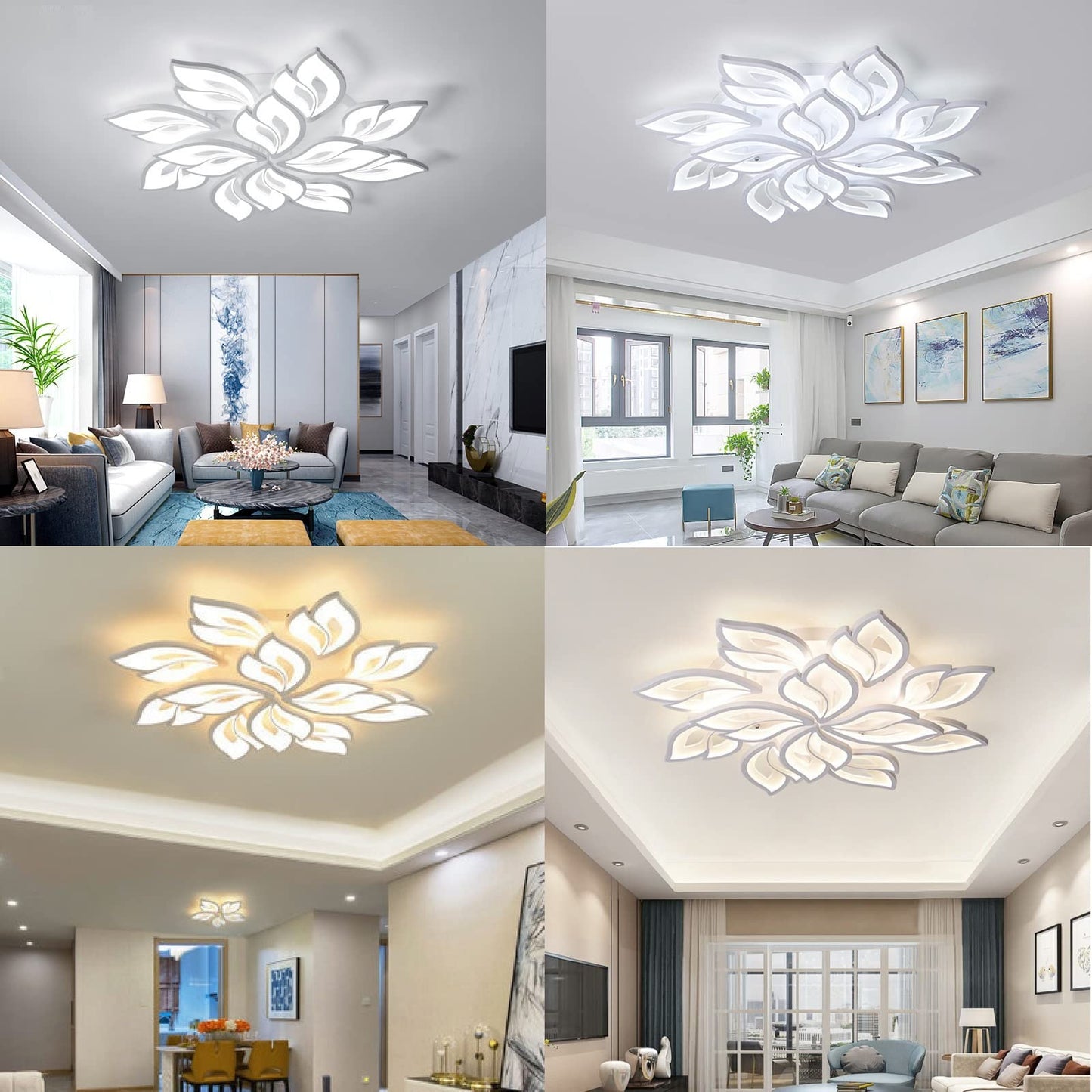 LED Deckenleuchte Dimmbar, 40W-80W Deckenlampe LED Wohnzimmerlampe mit Fernbedienung APP Farbwechsel - Moderne Wohnzimmerlampe Deckenleuchte Energie Sparen Dimming Deckenbeleuchtung Schlafzimmerlampe
