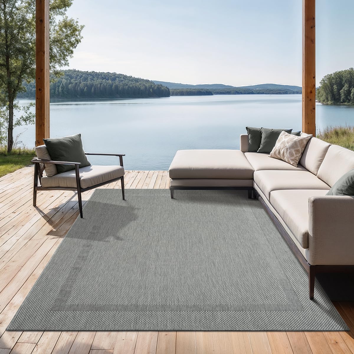the carpet Mistra - Moderner In- und Outdoor Teppich, perfekt für das Wohnzimmer, Schlafzimmer oder die Terrasse, Wetterfest, langlebig und pflegeleicht, Natur, 300 x 400 cm