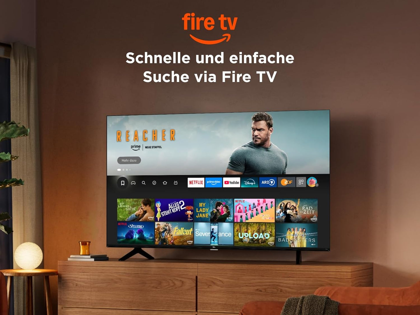 TCL 50PF650 50-Zoll 4K Ultra HD, HDR TV, Smart LED Fire TV (Dolby Vision, Dolby Atmos, DTS, HDR 10, Alexa integriert, Airplay2, Miracast)