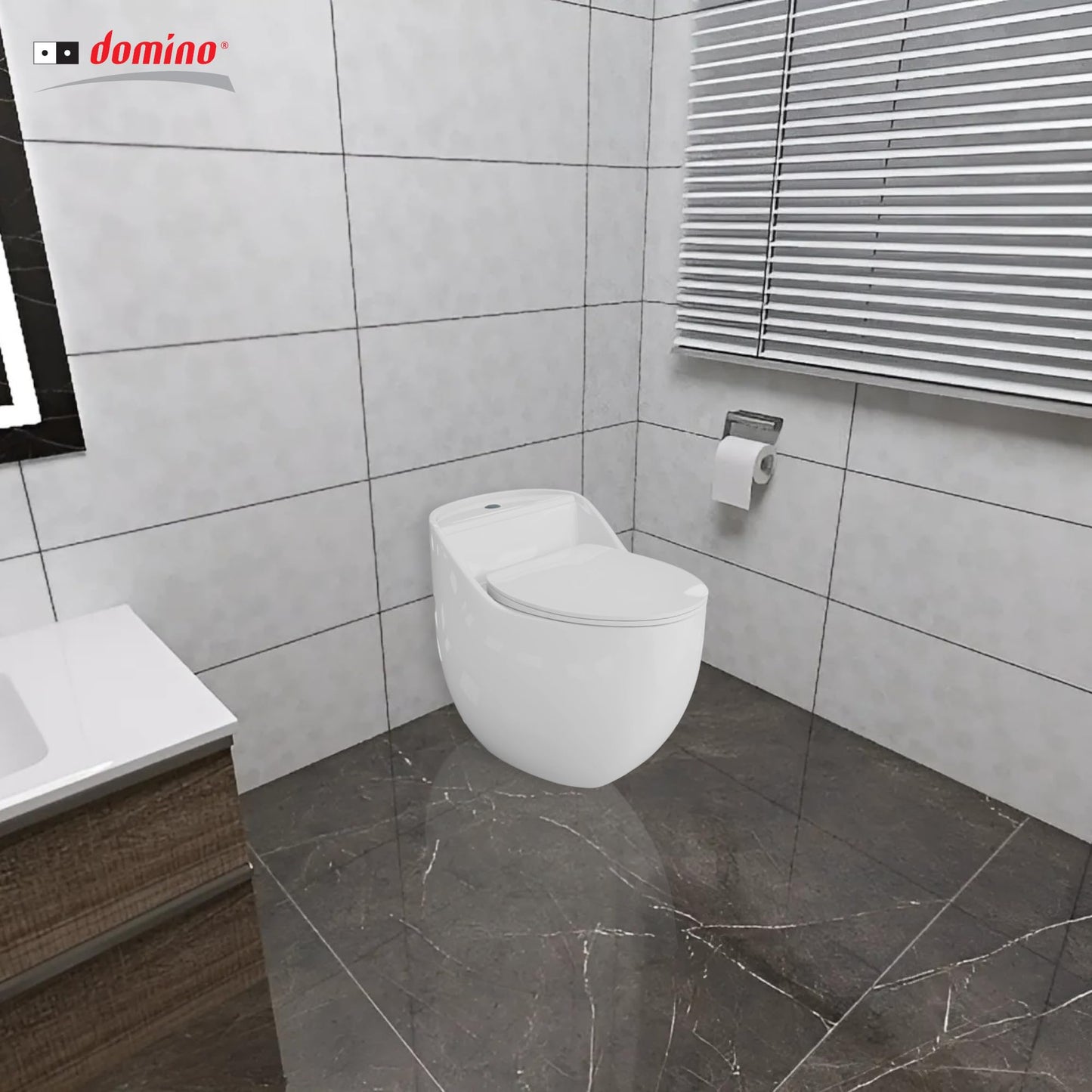 LAVITA Einteilige Stand-WC Mit Eingebautem Spülkasten SILIA RIM BLACK/GOLD LINE | Deckel Mit Absenkautomatik | Keramik Toilette Spülrandlos | Toilettenbecken Stehend + Anschlussstück
