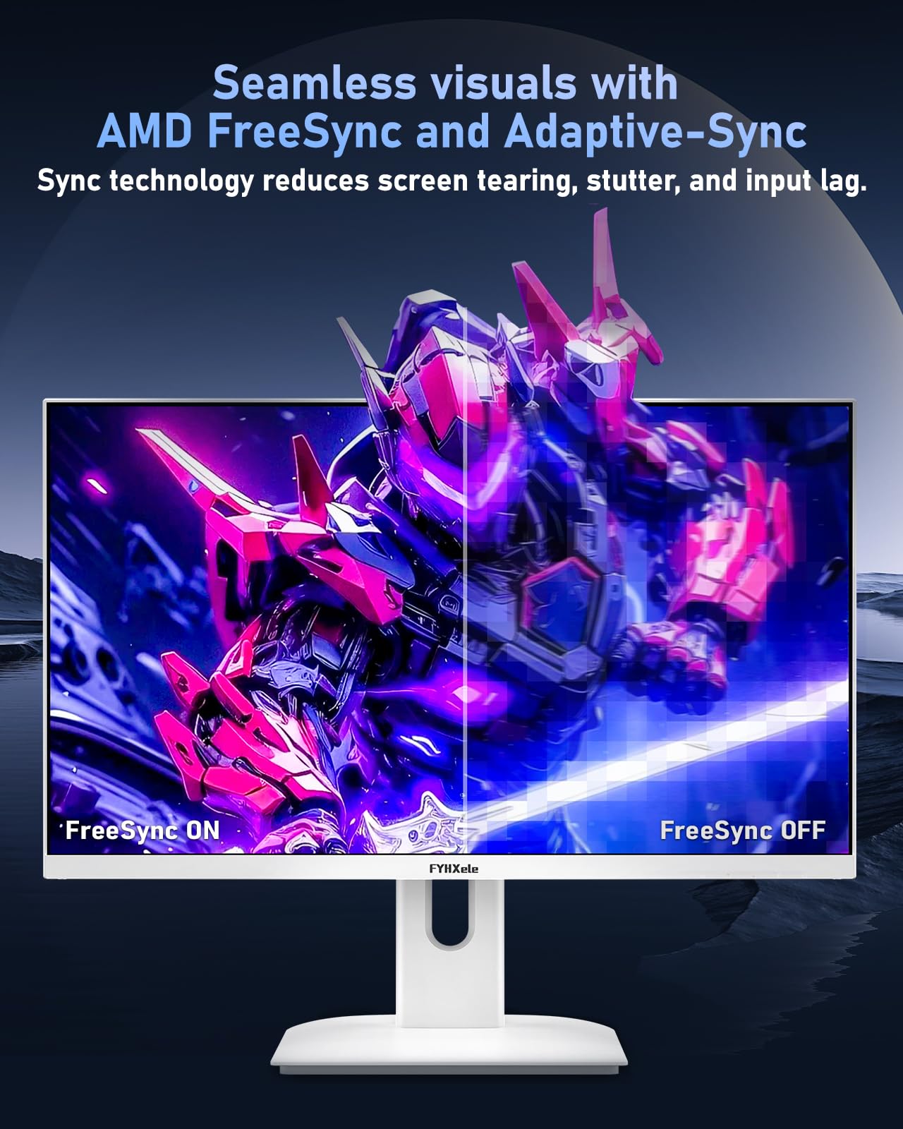 FYHXele Gaming Monitor 24 Inch 180Hz 1080P IPS 1ms MPRT PC Monitor Built-in Speaker Support 144hz/165hz/180hz Freesync Premium Display Eye Care DisplayPort1.4 HDMI2.1 VESA