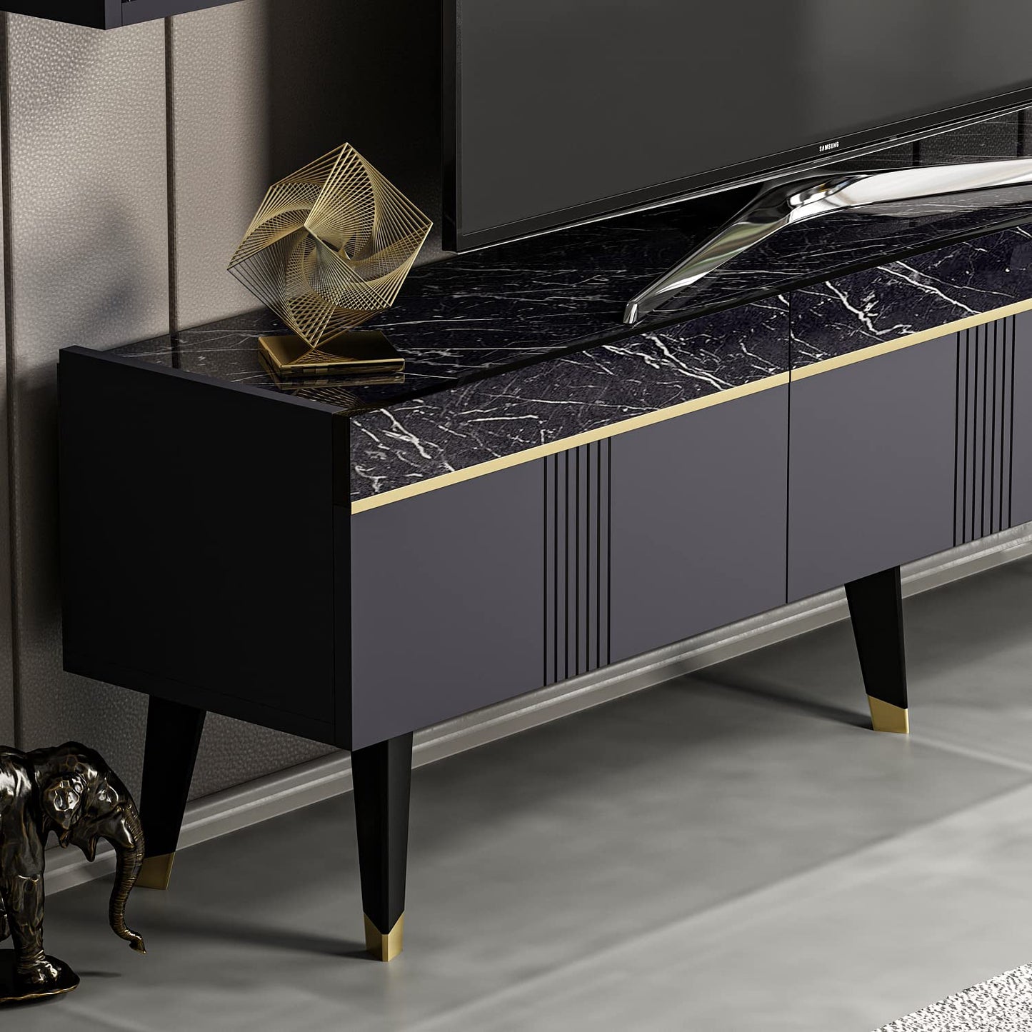 Homidea KARYA Coffee Table - Sofa Table - Living Room Table - Side Table in Elegant and Modern Design (Coffee Table - Beige/Marble)