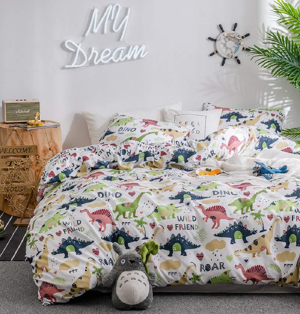 GETIYA Cartoon Hearts Bed Linen, 135 x 200 cm, Girls'/Women’s/Children’s Bed Linen, Pink Hearts Pattern, Duvet Cover, Microfibre, Duvet Cover, Light Pink, with Zip and Pillowcase, 80 x 80 cm
