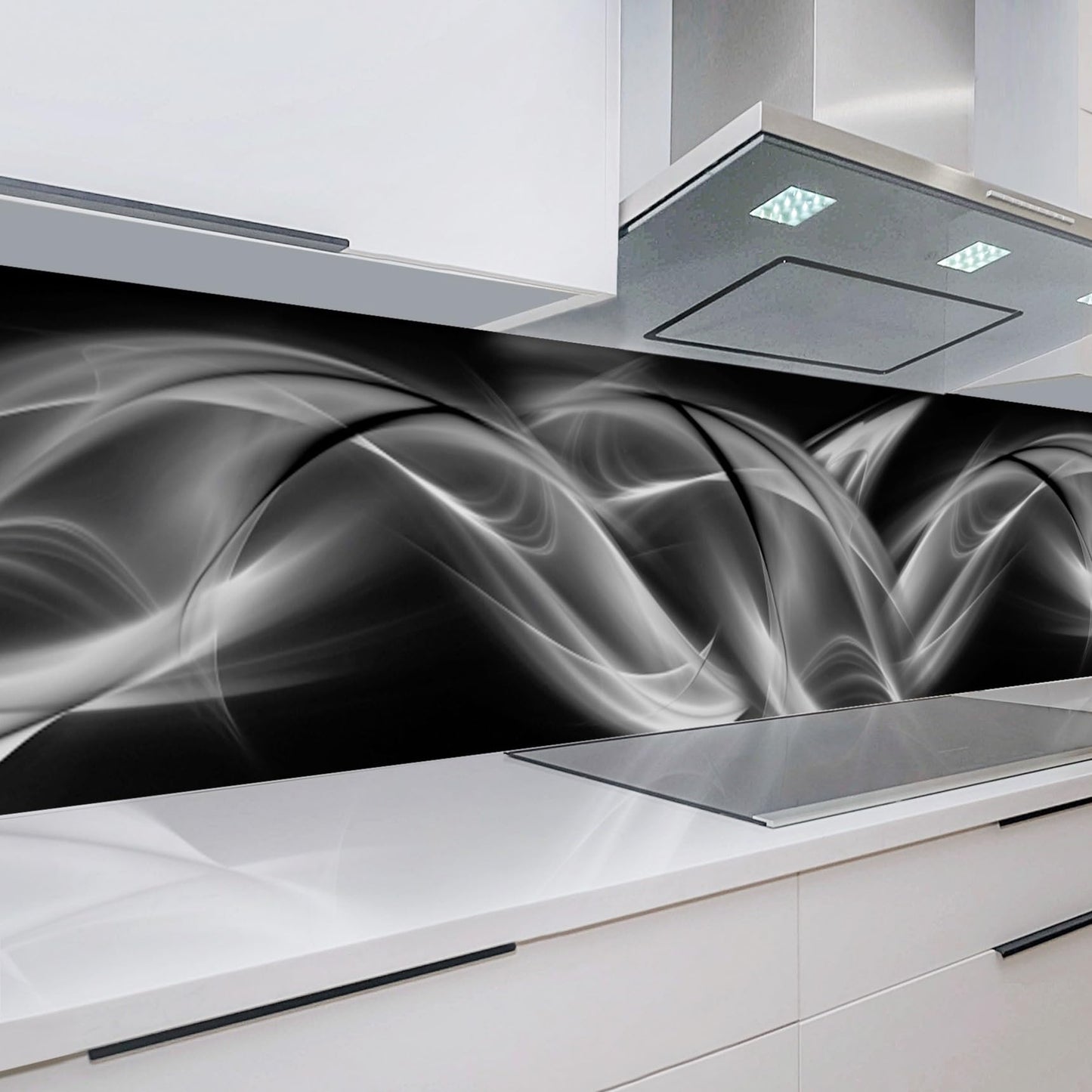 Rodnik Kitchen Splashback, Robust ABS Plastic Monolith Panel in Deluxe Quality, Direct Print, Choice of Motifs (Ice Cubes and Cherries)