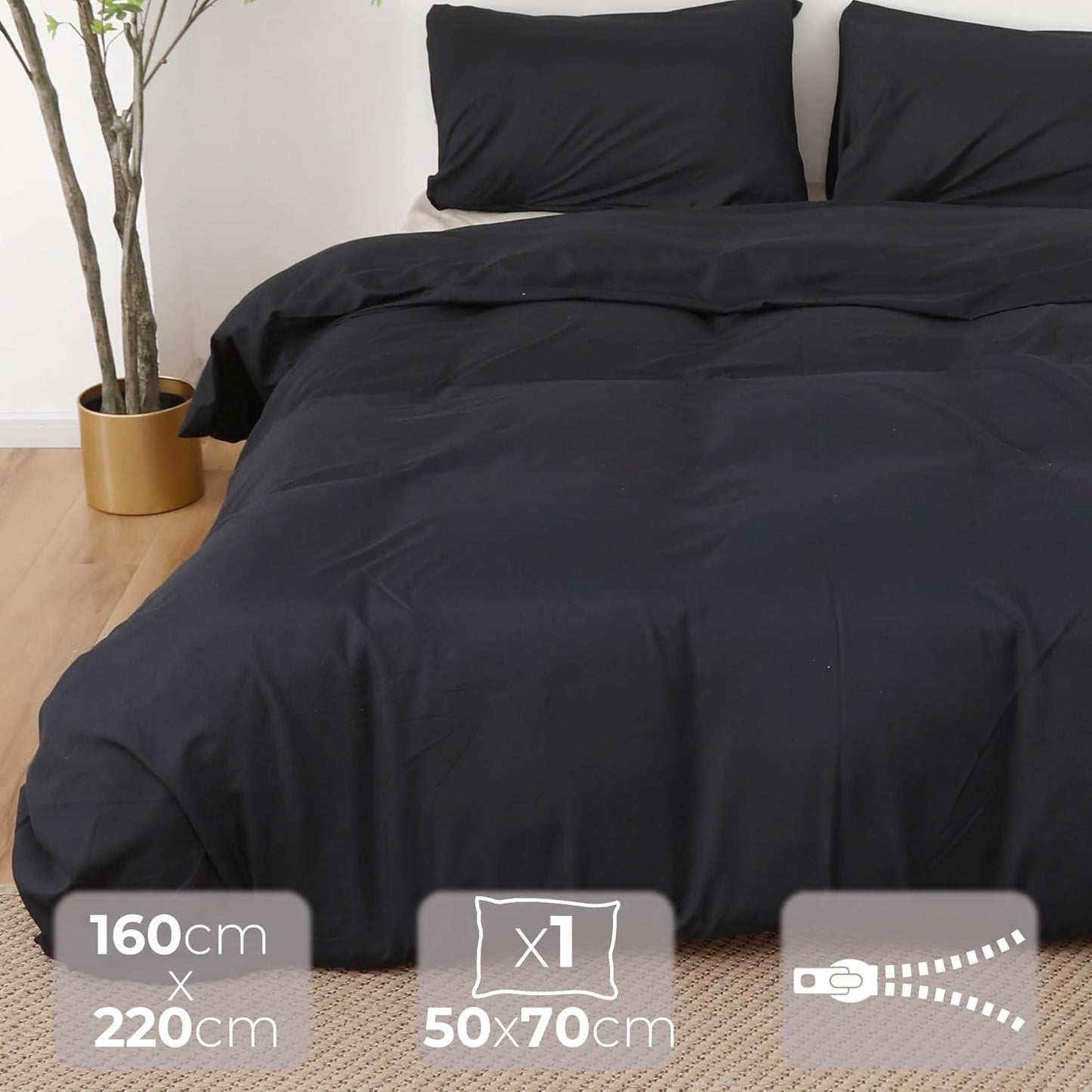 BOD HOME, Duvet & Pillowcase, 100% Polyester, Softness, Bed Linen Set 160 x 220 cm, Pillowcase 50 x 70 cm, Various Designs, Personalise Your Room, Ideal for the Winter Season