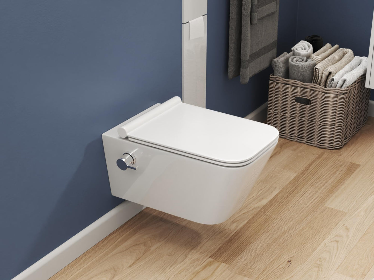 SSWW Taharet Toilet Includes Fitting and Removable Soft-Close Seat, Shower Toilet, Hanging Toilet, Toilet with Bidet Function, Hygienic, Shattaf, Different Versions