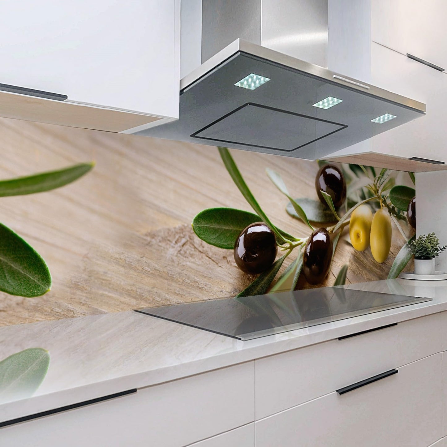 Rodnik Kitchen Splashback, Robust ABS Plastic Monolith Panel in Deluxe Quality, Direct Print, Choice of Motifs (Ice Cubes and Cherries)