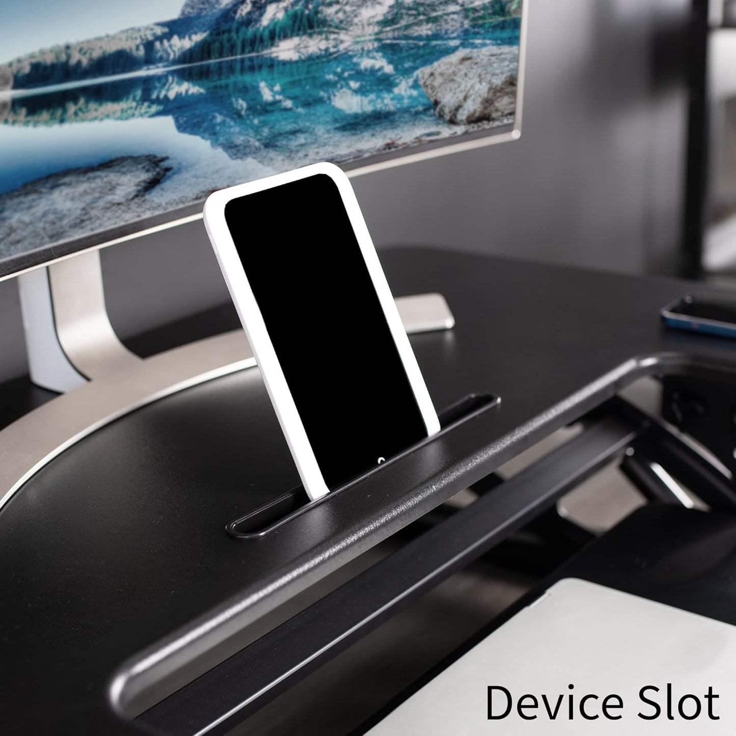 VIVO Black Height Adjustable 36 inch Stand up Desk Converter Quick Sit to Stand Tabletop Dual Monitor Riser, DESK-V000V