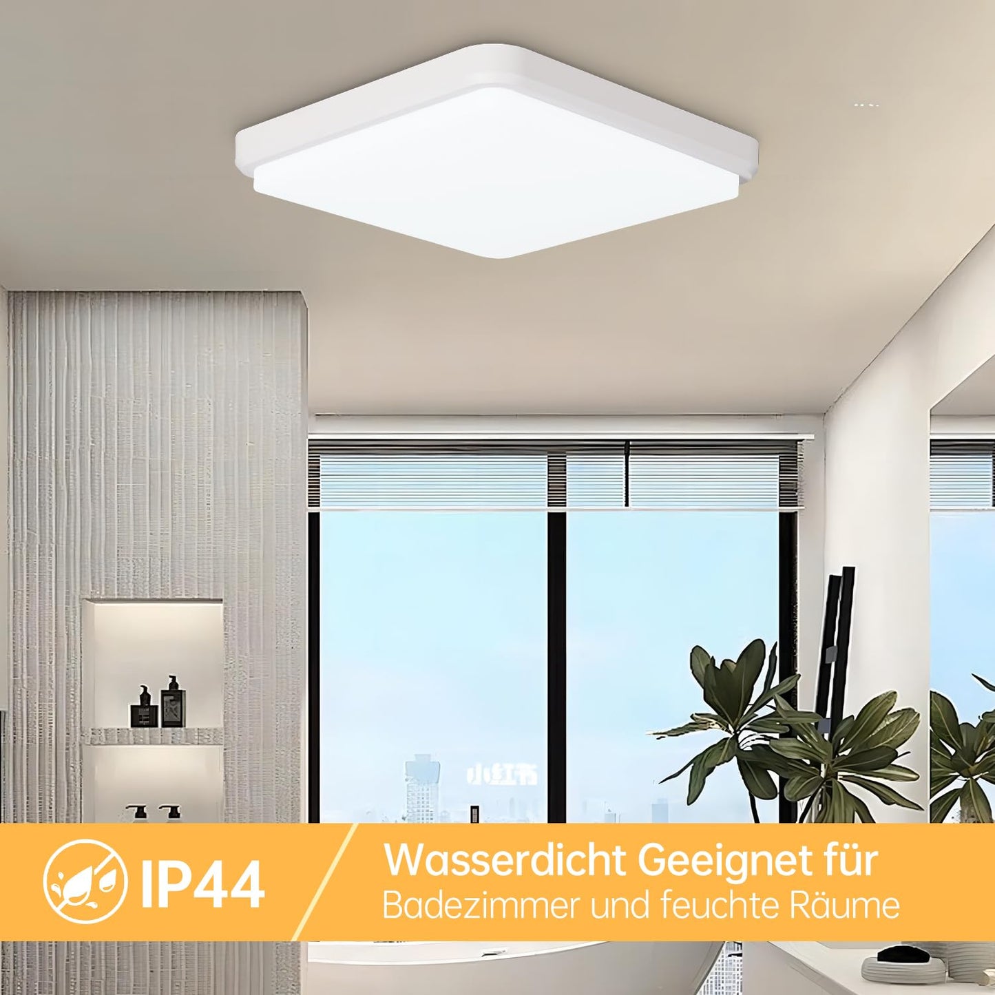 JDONG 90W LED Deckenleuchte Dimmbar 90x55CM Deckenlampe mit Fernbedienung 3000K-6500K Helligkeit einstellbar moderne Rechteckige Leuchte für Wohnzimmer